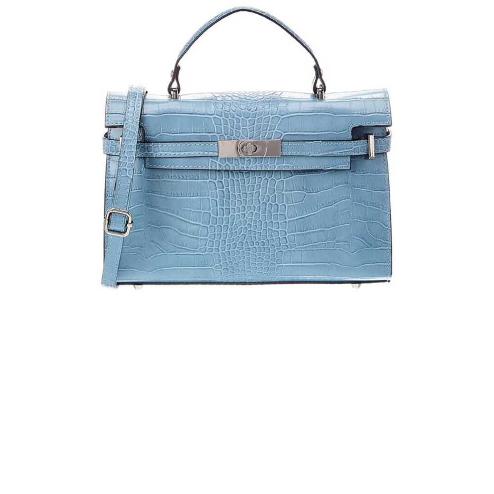 Italian Leather Lea Leather Top Handle Bag